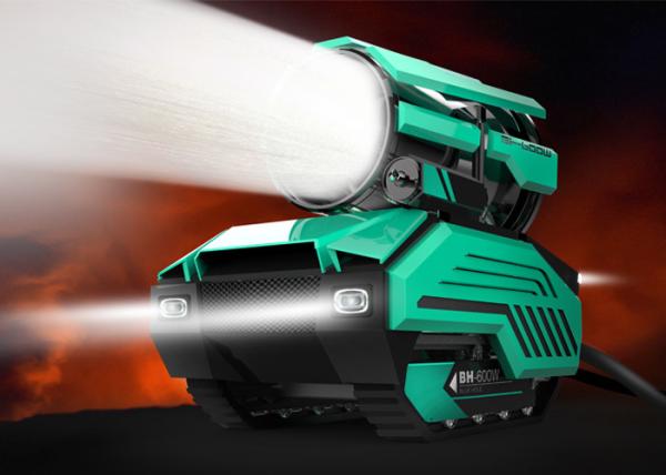 Heavy-Duty Fire Extinguishing Robot with Positive Pressure Smoke Exhaust Fan