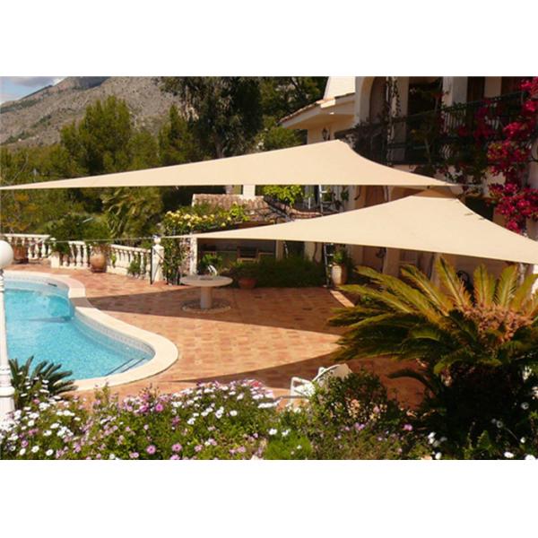 Beige Triangular Garden Shade Sail , UV Blocking Sun Shade Patio Cover