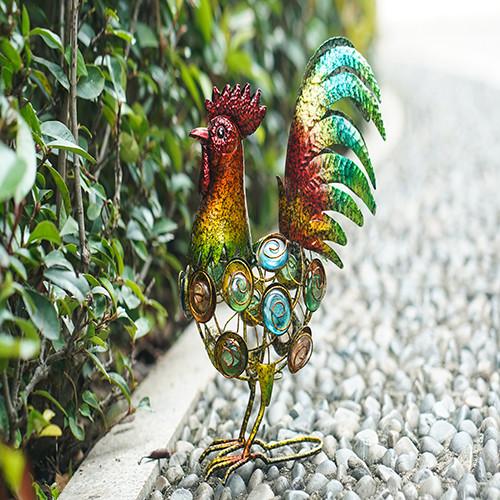Decoração dos ofícios dos ornamento dos galos do galo do jardim do metal para a estátua exterior do pátio