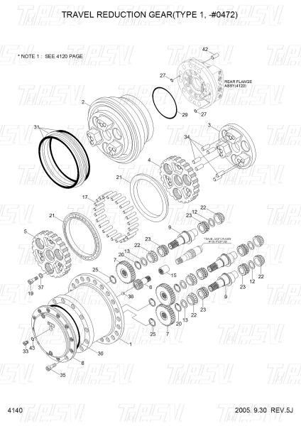 Durable Steel Planetary Reducer for Excavator Swing / Travel Motor Drive