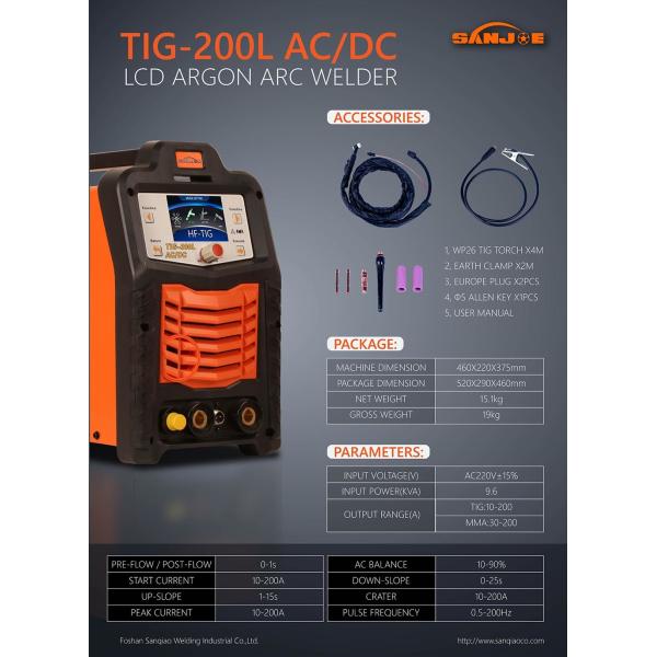 Sinergia del pulso de la soldadora del TIG LCD 6 ondas 220V 230V 240V de la CA