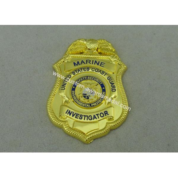 USA Coast Guard  Police Badge Die Casting Gold Plating 3/4 inch