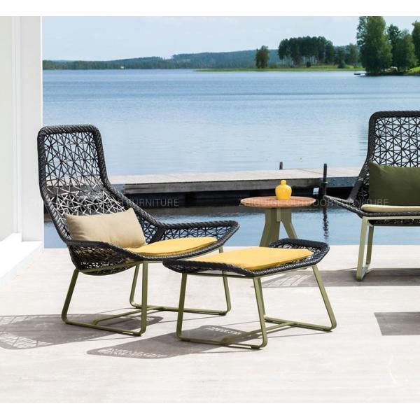 Hot sales Leisure Hotel Aluminium PE Rattan chairs and table Outdoor Garden Backyard Lounge chair