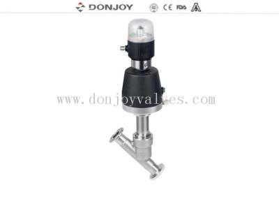 Double Acting Pneumatic Angle seat  Valve with tri clmap end For steam