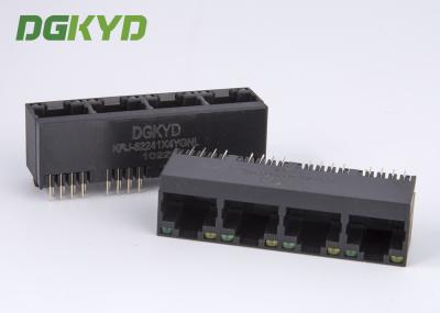 Jaque vertical de 180 dos conectores múltiplos do porto RJ45 do grau 1X4 ethernet do porto da entrada 4