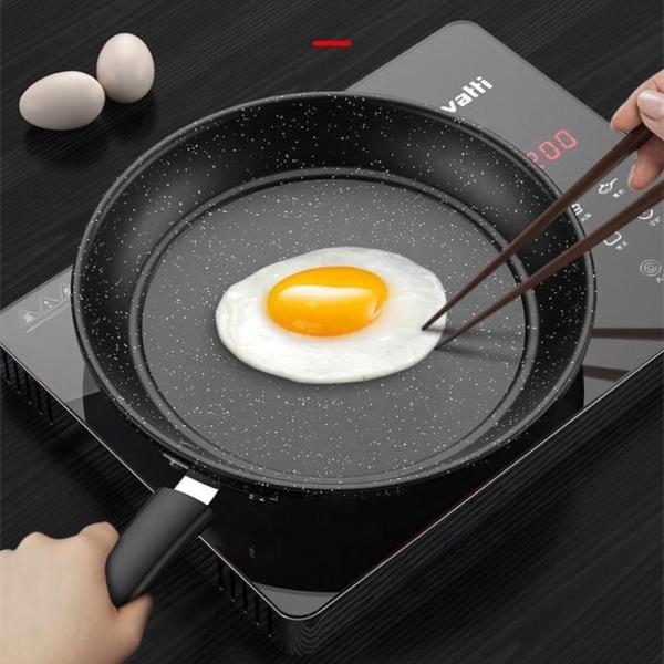 Factory Direct Sale Thickened Black Iron Cooking Frying Pan Medical Stone Nonstick Fry Pan With Lid