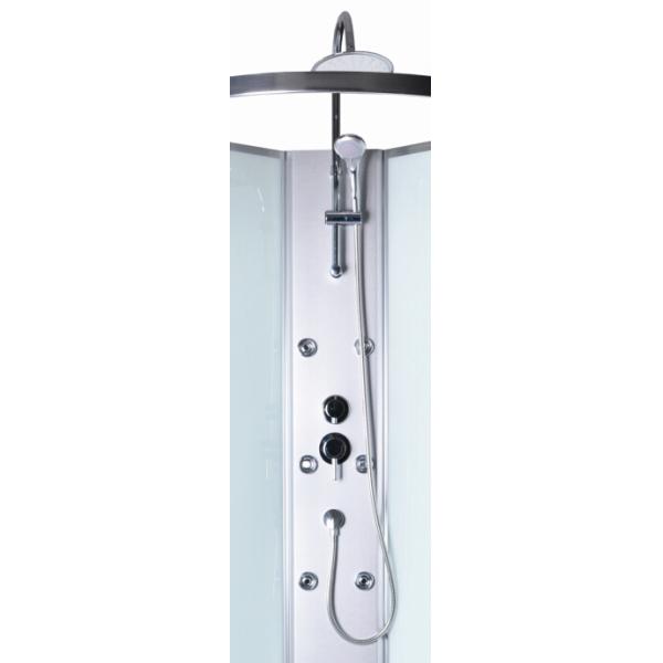 White ABS Tray Chrome Profiles Bathroom Shower Cabins 900 X 900 X 2350 mm