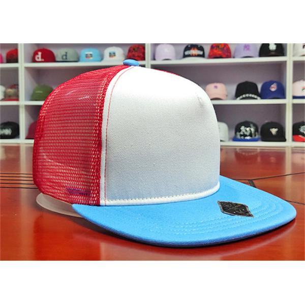 ISO9001 Blue Bill Baseball 5 Panel Trucker Cap For Adults