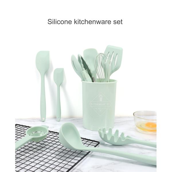 12pcs Kitchen Appliances Cooking Set with Non-stick and Durable Silicone Utensils