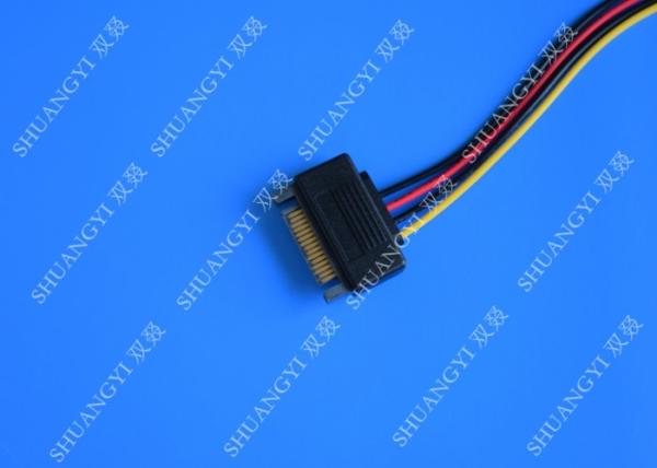 Male To Female 15 Pin SATA Data Cable , Slim SATA Power Extension Cable IDC Type 8 Inch