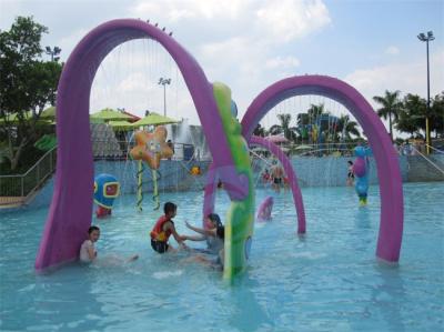CE 2.5m Height Water Splash Pad Fiberglass Ribbon Combination Water Spray Arch