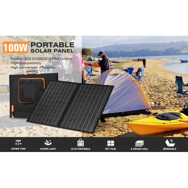 100W Off Grid Foldable Solar Charger Portable Solar Panel Kit For Camping