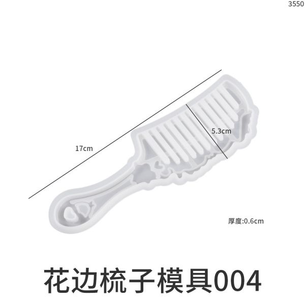 Crystal Drip Glue DIY Comb Mold Regular Comb Handmade 4 Long Short Crescent Combs Mirror Silicone Mold