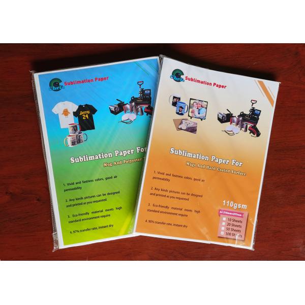 Листы доказательства жары 100 в бумагу переноса сублимации пакета