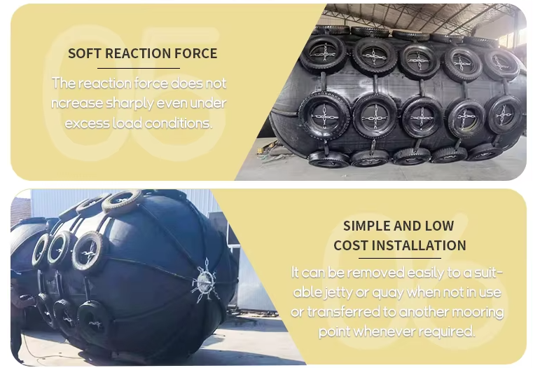 150X100X100 cm Pneumatic Rubber Fender with Tyres and Chains for Marine