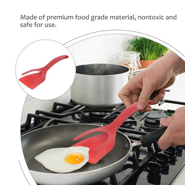 Fruit Vegetable Tools Type 2 In 1 Spatula Tong PPA Material Grip and Flip Egg Clip