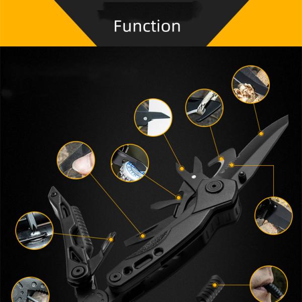 Multifunctional Combination Cutting Plier Black Stainless Steel