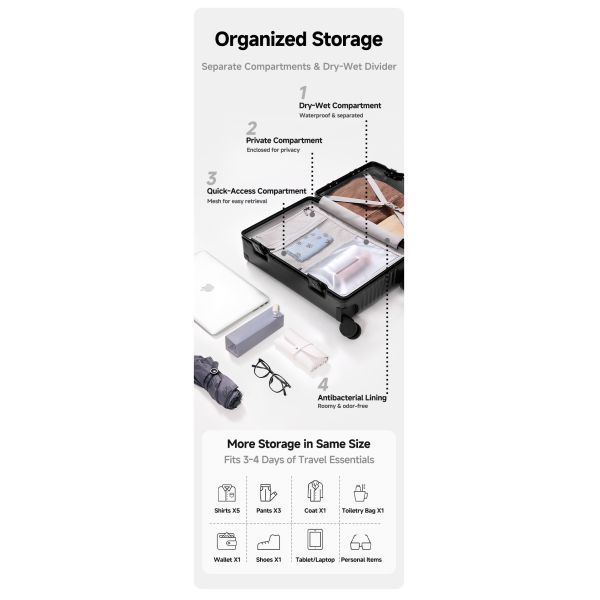 PC Aluminum Frame Travel Suitcase (20-inch) - German Covestro Material, Dual TSA Lock, Professional Luggage Manufacturer for Bulk Orders and Custom OEM Services