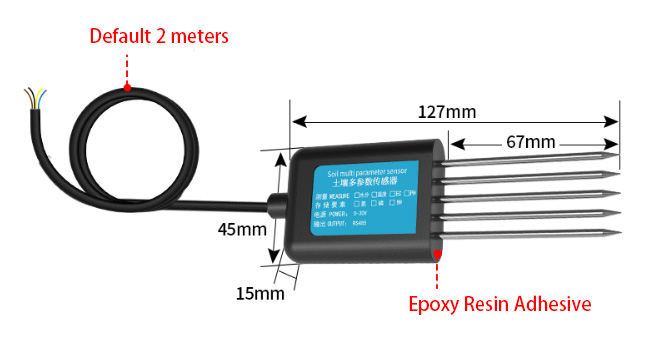 LoRaWAN soil sensor designed for large area farmland and orchard monitoring with multi parameter detection capabilities
