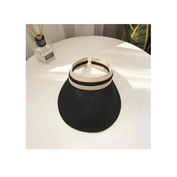 Sun Beach Leisure Visor Hat in Korean Straw Woven Design for Summer Outdoor Activities