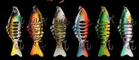 6 couleurs 10 cm/16g 3D yeux appât en plastique Minnow submergé sept appât de pêche multi-articulé