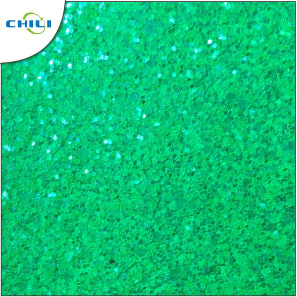 Shinny Synthetic Glitter Faux Leather Red Green Color Non Woven Type Non Toxic
