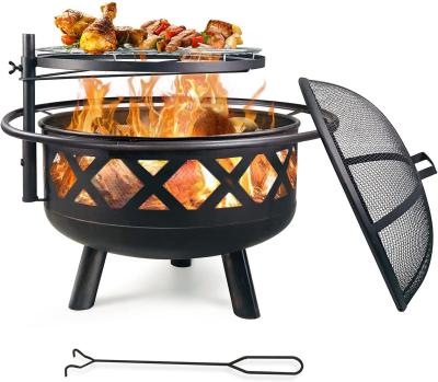 30'' Heavy Duty Charcoal Heating Stove Wood Burning Steel BBQ Grill