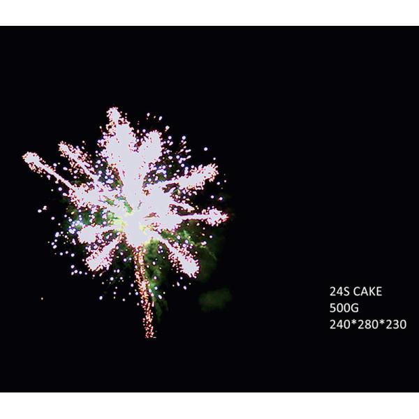 Liuyang 24 Fireworks Shots 500G Cake With High Quality Provided Pyrotechnics Factory