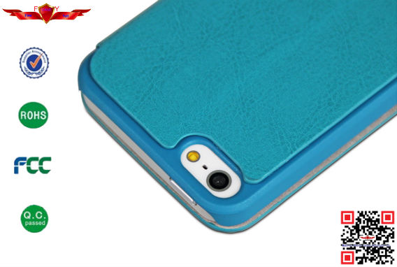 New High Quality Colorful PU Flip Case For Iphone 5S With Stander 100% Perfect Fit