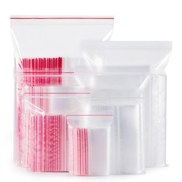 Self Sealing PE Mini Zipper Poly Bags Clear For Packaging Food