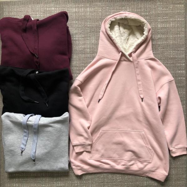 Pink Grey Ladies Cashmere Sweater 100% Polyester Cashmere Hoodie Womens