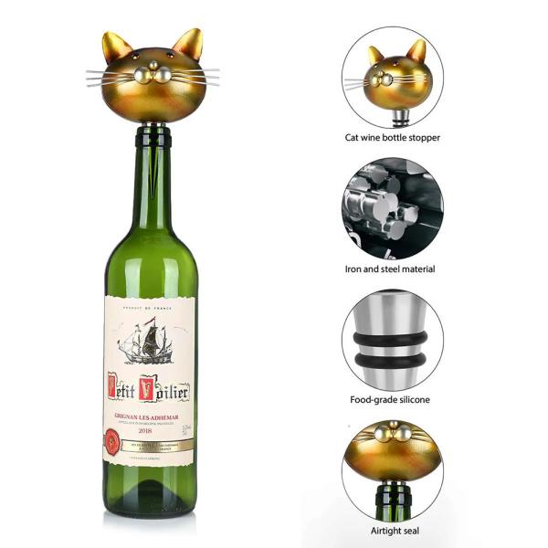 Cat Animal Head Red Wine Champagne Bottle Stopper Keeping Creative Wine Stopper