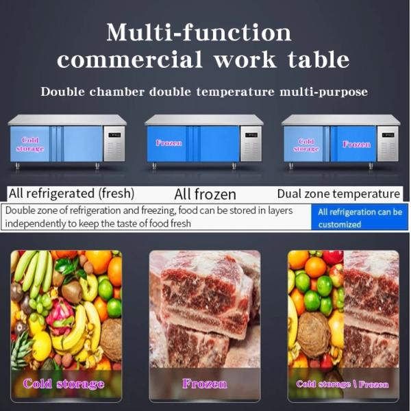 Table de travail réfrigérateur chambre froide réfrigérateur banc de travail congélateur
