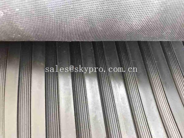 Black 3mm Thick Rubber Floor Matting Sheet Anti-slip Fine Ribbed Corrugated