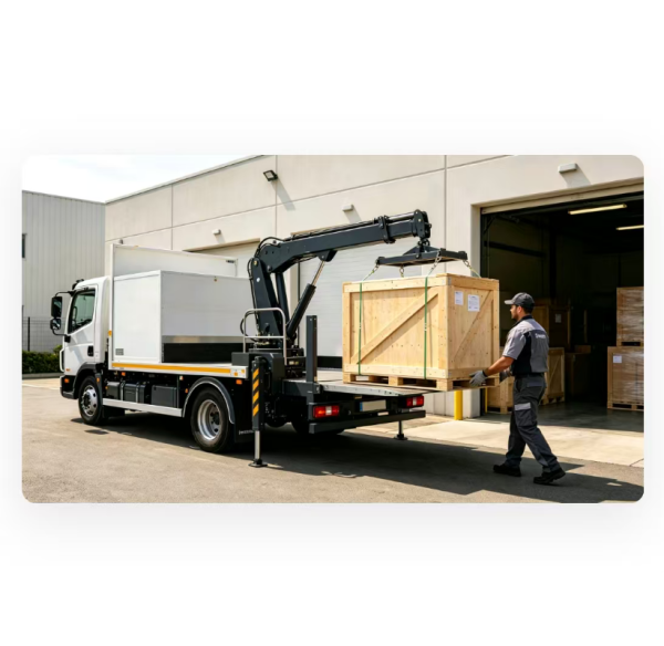 Pallet Oversized Heavy Goods Land Transport Logistics DDP Flatbed Truck Last Mile Delivery