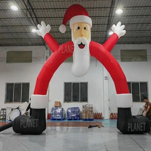 Décoration de la publicité extérieure Finition de Noël Démarrage Arc d'entrée gonflable avec logo