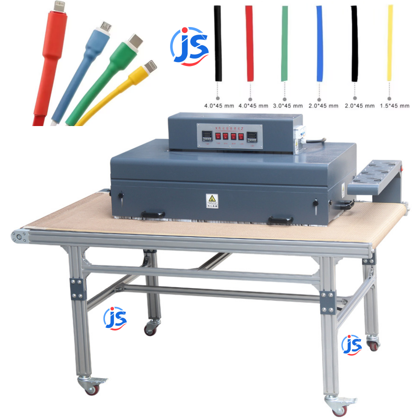 Inline Automatic Wire Polyolefin Heat Shrink Tunnel Machine with Dual-Side Heating and High-Temperature Resistant Teflon Mesh Belt