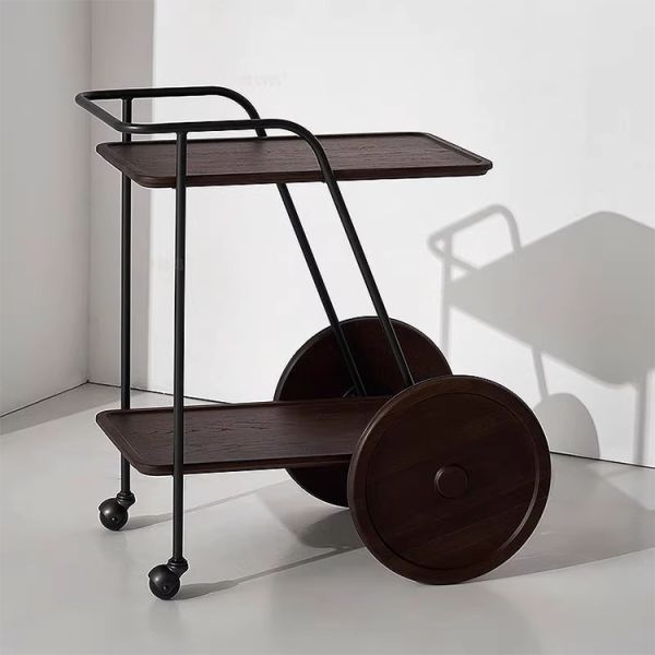 MOYI Luxury Beverage Decoration Dining Car, Solid Wood Metal  Table, Mobile Storage , bar Cart, Wine Rack