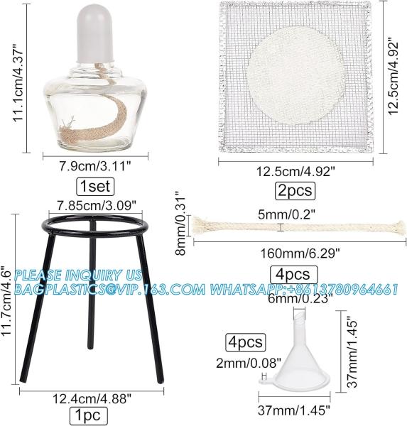 Glass Alcohol Lamp Set Lab Alcohol Burner Lamp 150ml Glass Alcohol Lamp And Stand Kit Including Alcohol Lamp, Tripod