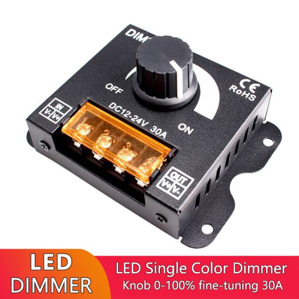 30A 12V LED Dimmer Switch Stepless Brightness Adjustment For LED Single Color