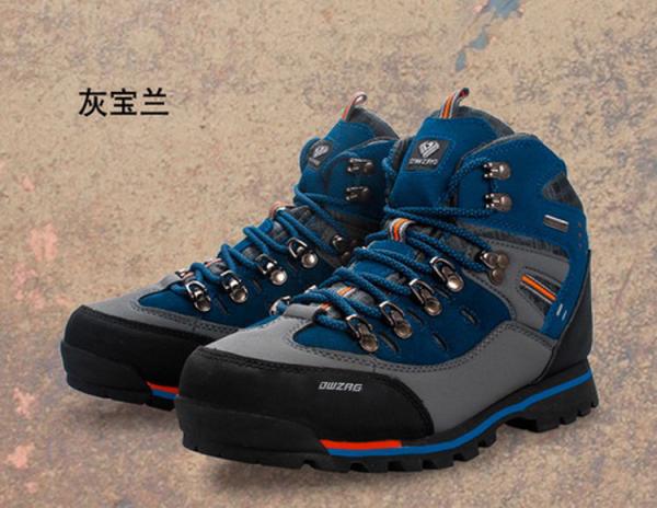 Botas de cuero artificial azul para correr y hacer senderismo en el desierto rojo, montañismo, para hombres y mujeres