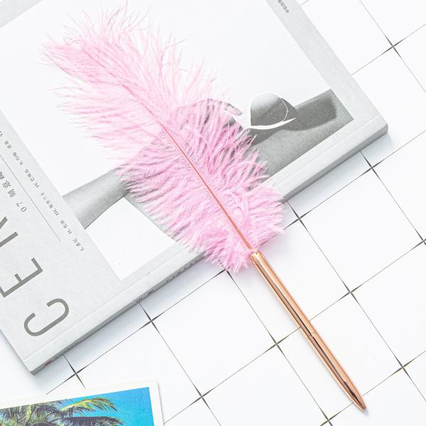 Colorful Feather Ball Point Pen Metal Creative Gift Ballpoint Pens For Office School