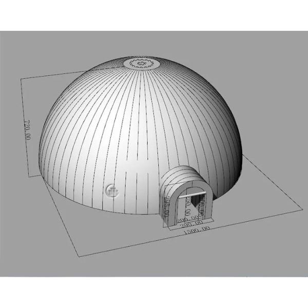 Outdoor White Giant Inflatable Dome Tent 15m Diameter PVC For Advertising