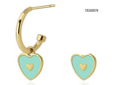 Trendy Love Heart Dangle Earrings 316l Stainless Steel Earrings OEM ODM