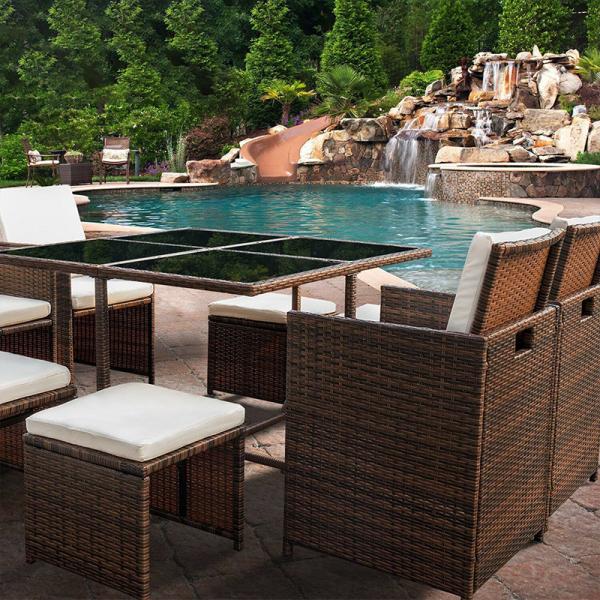 Modern Design UV Resistant PE Rattan Outdoor Sofa Set for Space Saving Cube Furniture