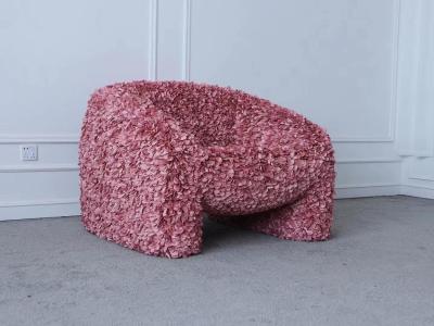 Customized Hotel Home Furniture Chair  With Wood Frame Flower Pattern