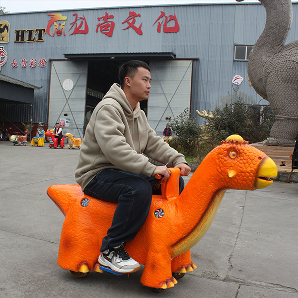 Cartoon Battery Cart Animatronic Electric Dinosaur Ride On Coin Operated