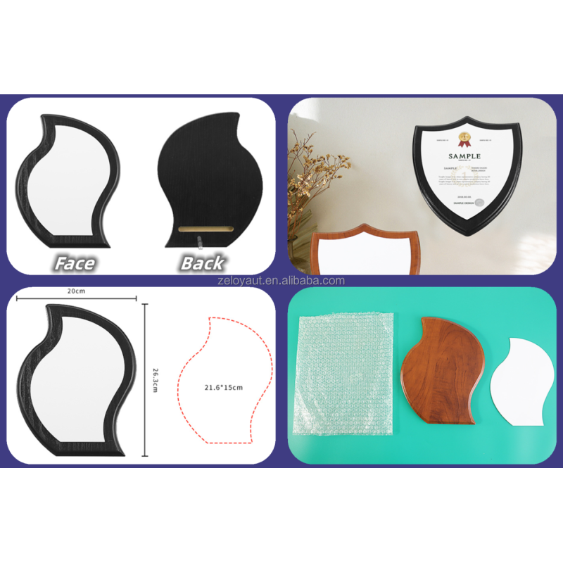 ZELOYAUT Multi Styles Sublimation Wood Medal Blanks, Wood Trophy Blanks for Printing MDF Award Frame Crafts&Gifts Custom
