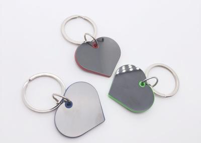 Iron Key Ring Heart Shape 4.2mm Nickel Plating Metal Plastic Key Chain