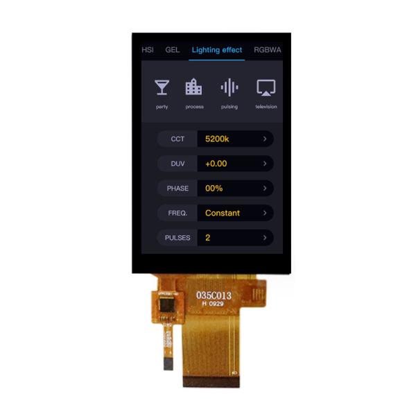 Alto brillo 3.5 pulgadas PCAP TFT Display MCU y SPI Interfaz 12 horas
